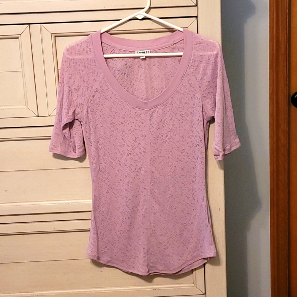 Express Burn-out Tee. Size Small. Purple in color.